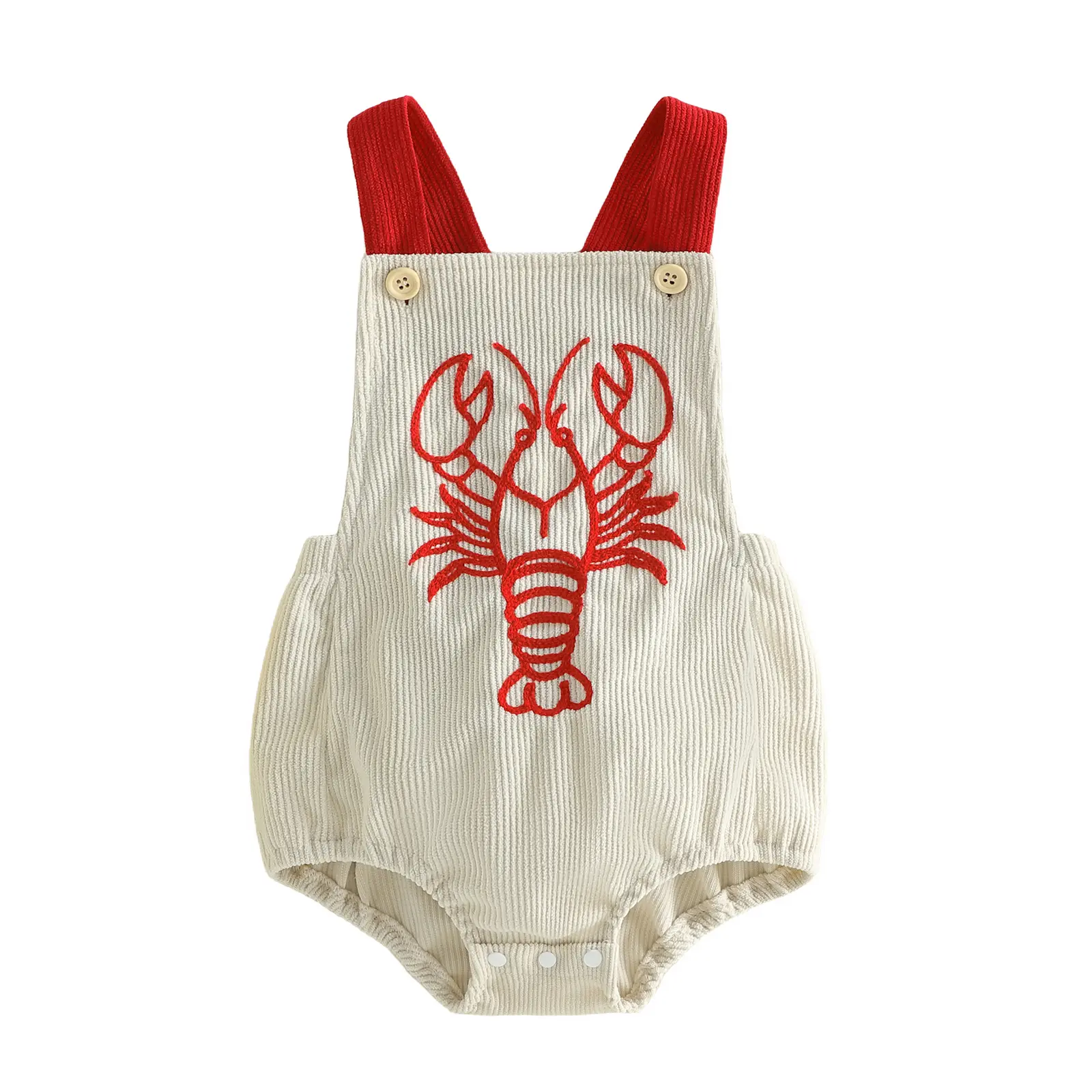 Babamoon Sleeveless Crayfish Contrast Color Bodysuit Overalls, Infant Outfit for Newborn Boys & Girls, 0-18 Months Sleeveless Onesies