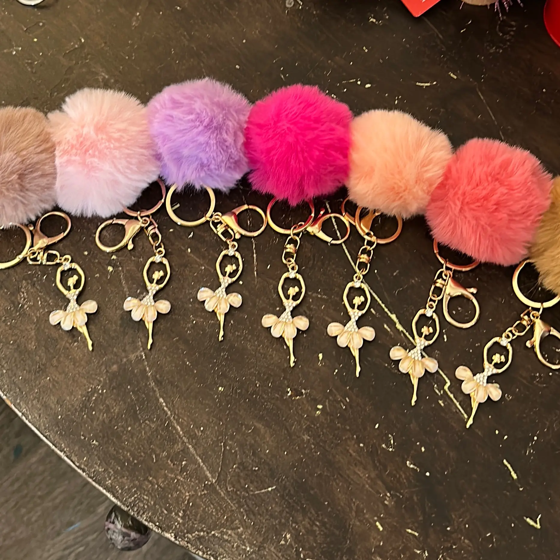 Ballerina keychain with Puffball Ballerina keychain with Puffball
