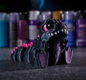 3D printed articulated chibi godzilla artistic flexi fidget sensory toy for adhd- the perfect desk companion, room decor and gift for godzilla fans