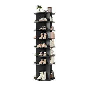 VEVOR 7 Tier Rotating Shoe Rack Tower with Adjustable Shelves, Movable 360 Spinning Carousel Display with Wheels, Lazy Susan Organizer Closet for Bedroom, Living Room, Entryway, Closet, WhiteVEVOR Super Brand Day