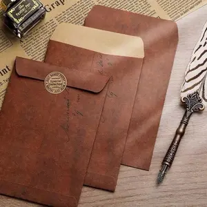 10pcs Vintage Kraft Paper Envelopes, Self-Seal Design, Perfect for Wedding Invitations and Party Rsvps, High-Quality Material, Postal Supplies