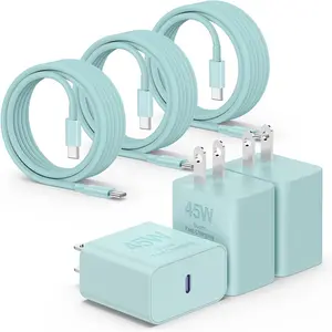 45W Green Charger For iPhone 17 Air 16 15 Pro Max Charger, 45W PD Quick Adapter 3.0 Super Fast USB C Charger Block with 10FT Extra Long Type C Charger Cable For iPhone 17 16 15/17 16e 15Pro/16 Plus