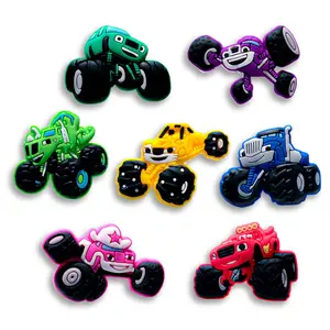 Car Machine Croc Charm 7PCS PVC Clog Pins Accessories Party Favors Birthday Gifts Holidays Decoration for Boys Women Girls