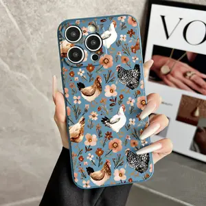 Stylish Soft Case for iPhone11/12/13/14/15/16/17plus/promax/x/xs/xr/xsmax Case Chickens among flowers Lightweight, Anti-Scratch, Perfect for Everyday Use