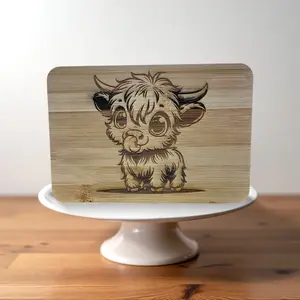 Higland Cow Bamboo Laser Engraved Cutting Board