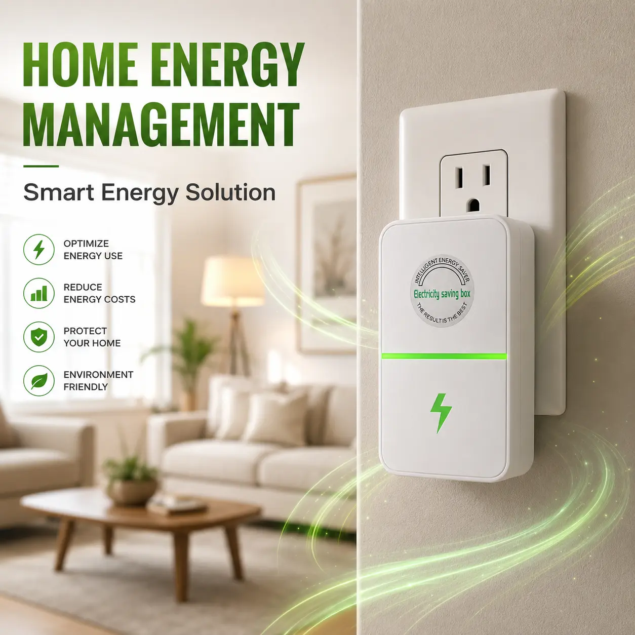 2PCS Smart Power Box Plug-In Device, US Plug Indoor Electrical Accessory, 90-250V Compact Power Management Device for Home Use