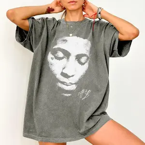 YoungBoy Never Broke Again YB graphic t-shirt, vintage rapper merchandise t-shirt, YoungBoy portrait graphic t-shirt, loose and casual style top.