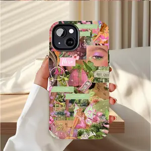 Winx Club Fairy - themed Floral Collage Pastel Pink Mobile iPhone Case for iPhone 17. Dual - Layer PBT + TPU Anti - Drop Cellphone Case, Designed for iPhone 17/16/15/14/13/12/11 Pro Max/Plus Durable Protection