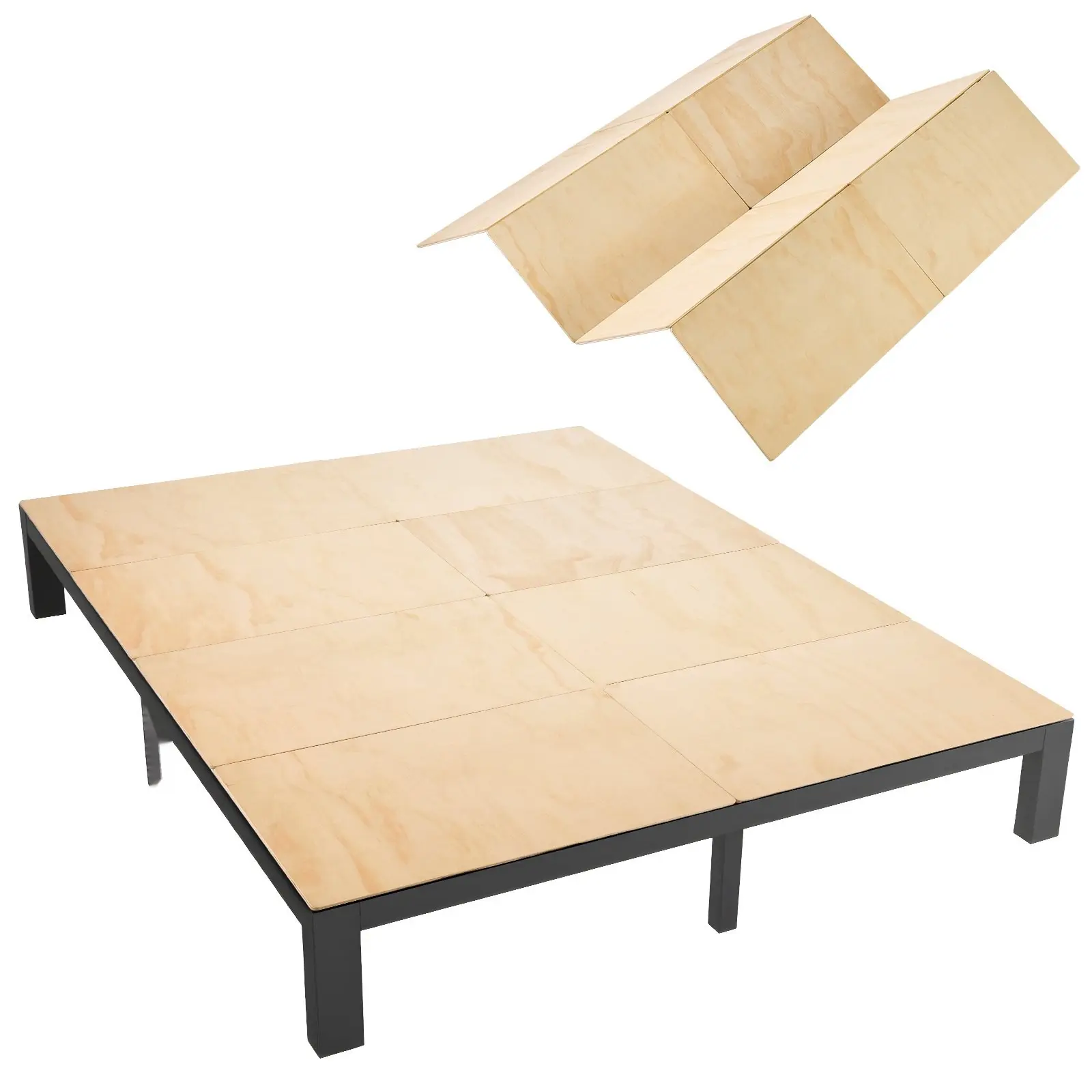 Bunkie Board, King Size 76.8 x 70.1 In, Foldable Bed Board Under Mattress With Nylon Webbing, Plywood, Rounded Edges, Anti-Sag Design For Metal Frames, Sleeper Sofas, Platform And Bunk Beds