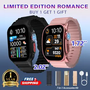 Buy One Get One Free- Upgraded Fitness Smartwatch 2.02"&1.72" Bundle,Full HD Display, IP67 Waterproof, Bluetooth Calling, 24/7 Heart Rate Tracking, Sleep Monitoring,Fitness Assistant,Perfect for Sports & Business Smart Wear