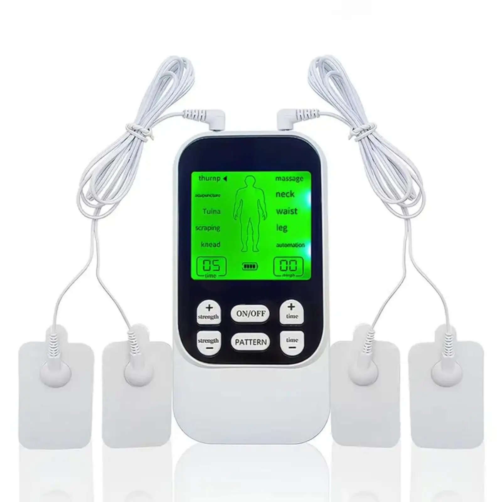 Rechargeable TENS-EMS Muscle Stimulator Therapy Device - 10 Modes, Adjustable, Lightweight Portable Safe Digital Massager with Pads for Home, Desk Daily Relaxing Pain Relief (Neck, Shoulder)