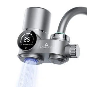 AQUAPUVIR Kitchen Faucet LED Water Purifier,Purification Chlorine & Heavy Metals Removal Temperature Display Pressure Boost,Universal Tap Filter Instant Filtered Tap Water for Sink,Safe Clean Drinking Water