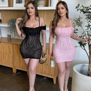 Women'spromdress,Slingsexysequinedhip-huggingdress,shortskirt,figure-huggingdressforwomen.CasualWomenswearFashion