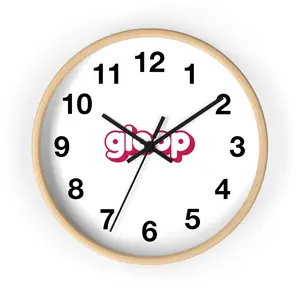 Gloop Logo Wall Clock | Minimal Retro Logo Clock