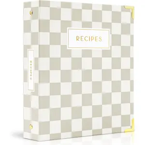 Recipe Binder with Waterproof Cover - Perfect Recipe Book with Plastic Sleeves to Write in Your Own Recipes - Quality Blank Cookbook Binder, Cards included