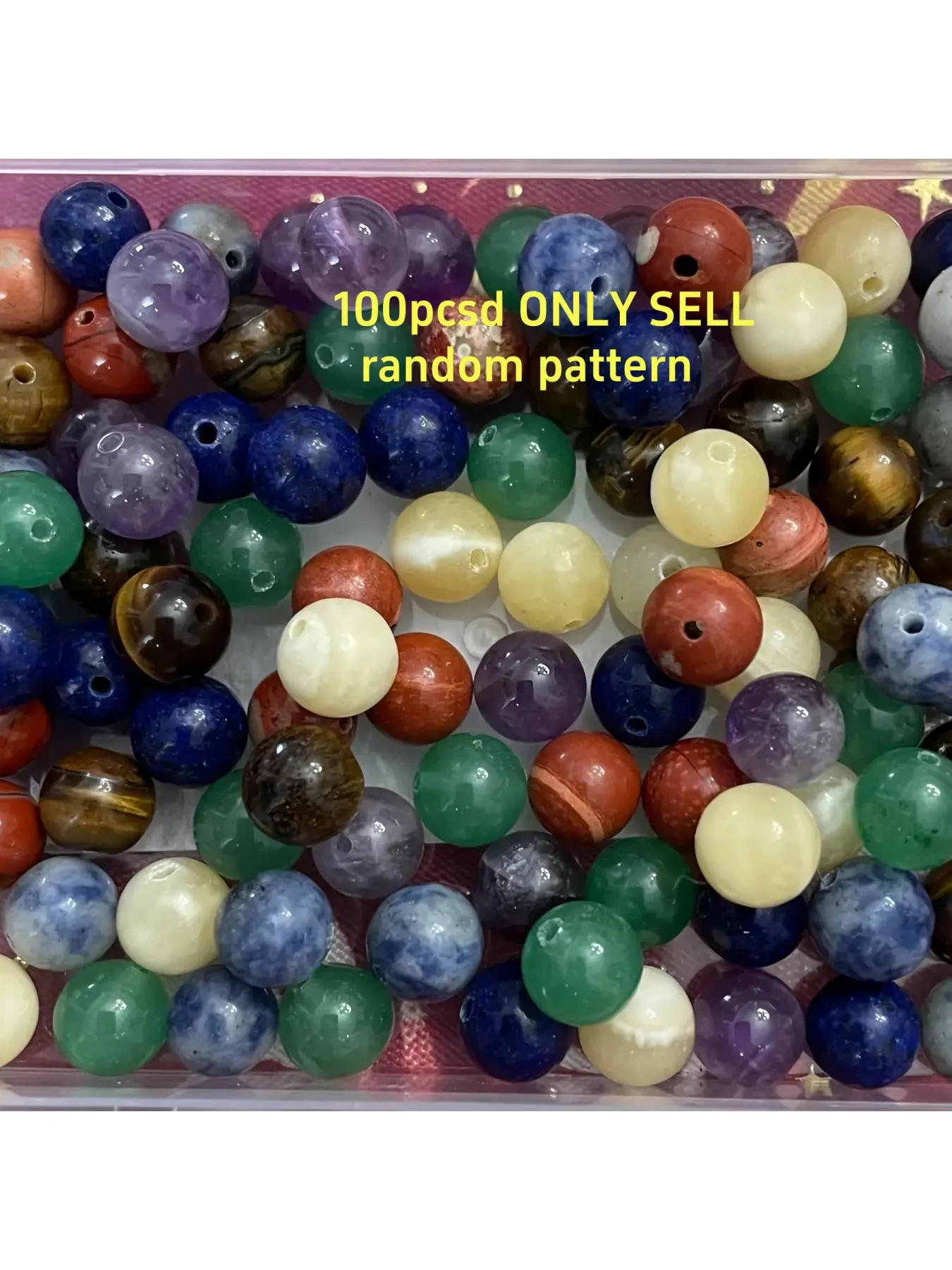 100Pcs Natural Stone Beads 8mm Mixed Color Loose Round Beads for Jewelry Making DIY Necklace Bracelet Earrings Crafts Supplies Diy Beading
