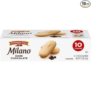 Pepperidge Farm Milano Cookies, Dark Chocolate, 10 Packs, 2 Cookies per Pack