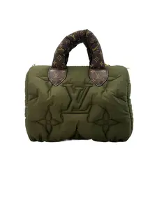 Pre-owned Louis Vuitton nylon Tote Bags Pillow Speedy 25 Green Handle Bag IRIS004