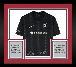 Framed Alyssa Thompson and Gisele Thompson Angel City FC Autographed Black Nike Replica Jersey - Fanatics Authentic Certified