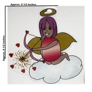 Valentine's Day Full-Color Heat Transfer Ultra Color Soft Cupid Angel Design 8 1/2 Inches for Cotton Polyester & Blends