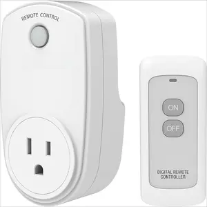 GJ     P-RDC02    Remote Control Outlet,  Wireless Electrical Plug Switch for Lights, Lamps, Fans, 100ft RF Range, 1200W (1 Remote + 1 Outlet)