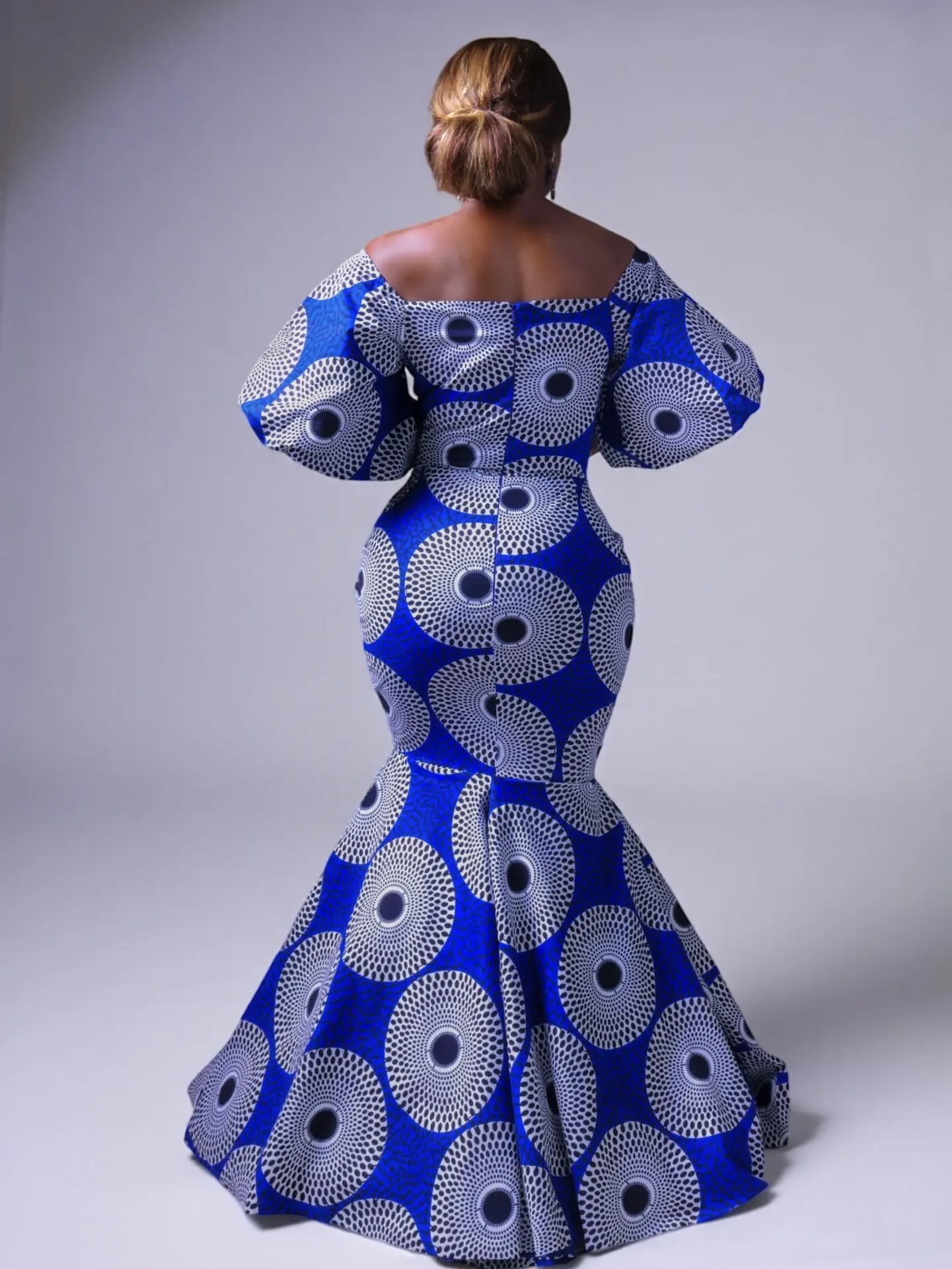 Royal Sapphire Ankara Mermaid Gown Off Shoulder Puff Sleeve African Print Evening Dress, Fully Lined Couture Dress - TikTok Shop Royal Sapphire Ankara Mermaid Gown Off Shoulder Puff Sleeve African Print Evening Dress, Fully Lined Couture Dress - TikTok Shop