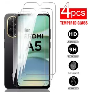 4-Pack Screen Protector Suitable for Redmi A5 14C 4G Double Shatterproof Tempered Glass [Easy Installation Frame] [9H Hardness] [99.99% HD Clear] [Case Friendly]