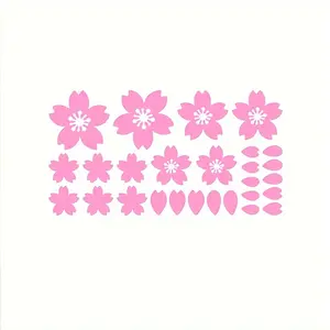 1SET For Car Doors, Cherry Blossom Enthusiast Notebooks Japanese Cherry Blossom Signage Element Decor Make each use full of spring gentle vibe, Cherry blossom + petal shape + soft pink details fixed on items