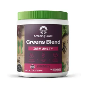 Amazing Grass Greens Blend Immunity Elderberry, 7.4 Oz, 30 Servings Healthcare Edible Vitamin Dietary