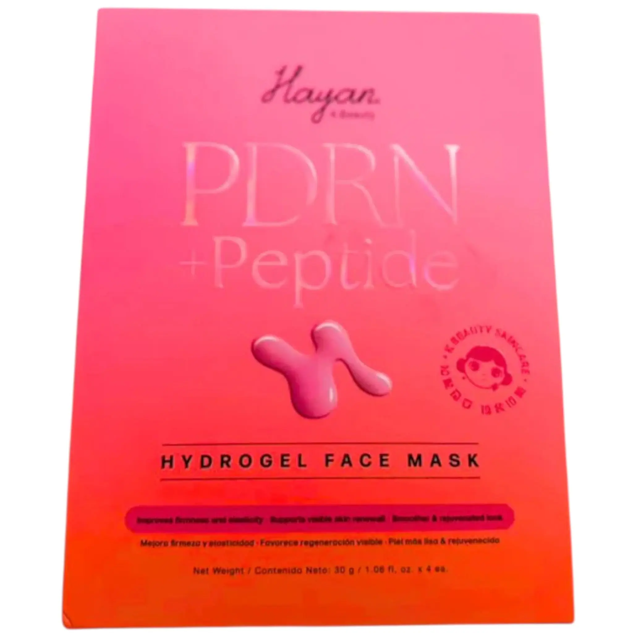 Mascarilla Facial Hidrogel con PDRN+Peptide Hayan Cosmetics - Venta al por Mayor 4 Unidades (HAHYPEP)