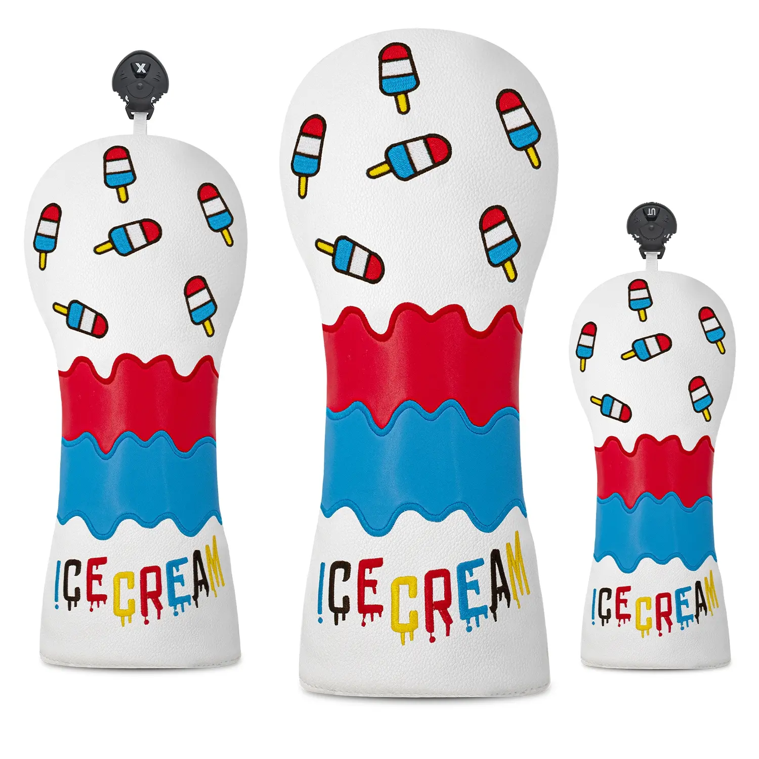 Durable Popsicle Golf Head Cover, Golf Accessory, Golf Equipment, Stylish Protection for 1-Wood, 3-Wood, 5-Wood, Ut Wood, Textured Golf Club Protector