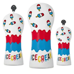 Durable Popsicle Golf Head Cover, Golf Accessory, Stylish Protection for 1-Wood, 3-Wood, 5-Wood, Ut Wood, Textured Golf Club Protector