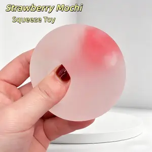 Cute Strawberry Mochi Soft Gel Toy, Stress Relief Toy, 6cm Matte Strawberry Candy, Slow Rebound Handmade Gift, Unisex Relaxation Gift, Squishy Sensory Fidgets, Squishy Series