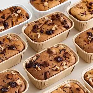 50 Long Rectangle Oil-Proof Paper Cake Cups, Paper Bread Molds, Bakeware, Ideal for Baking Cupcakes, Loaves, Pastries & More