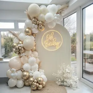 Sand White Gold Balloons Arch Kit, Beige Nude White Balloon With Champagne Gold Balloons Garland Kit For Boho Birthday Wedding Baby Shower Bridal Shower Engagement Party Decorations