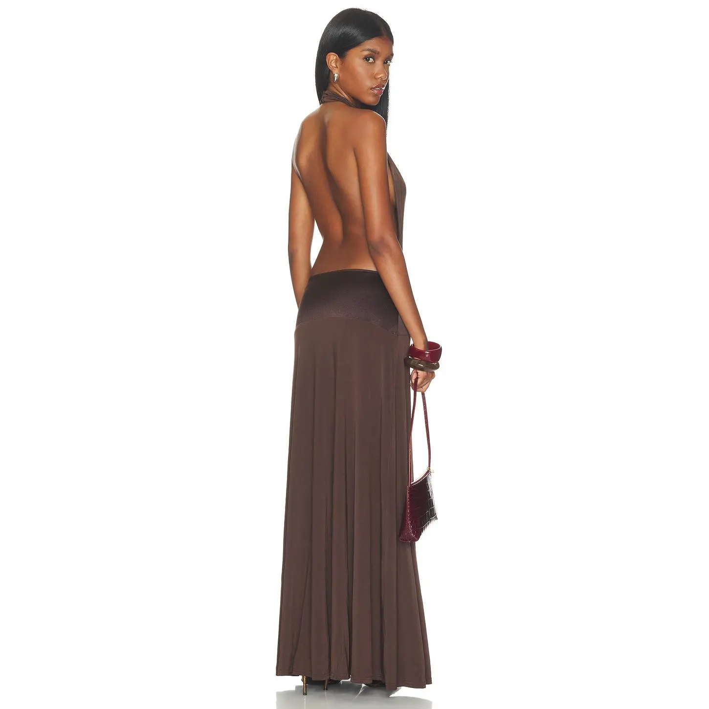 superdown Anamarija Maxi Dress in Dark Brown