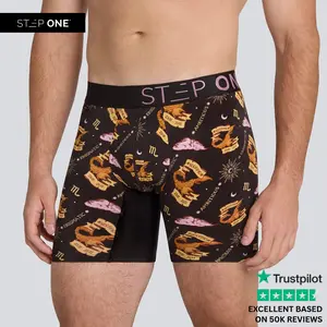 Step One Men's Boxer Brief - Scorpio, Anti-Chafe, Breathable Bamboo Fabric, UltraGlyde Panels, Hidden Elastic Pouch, Premium Underwear, Athletic Daily wear