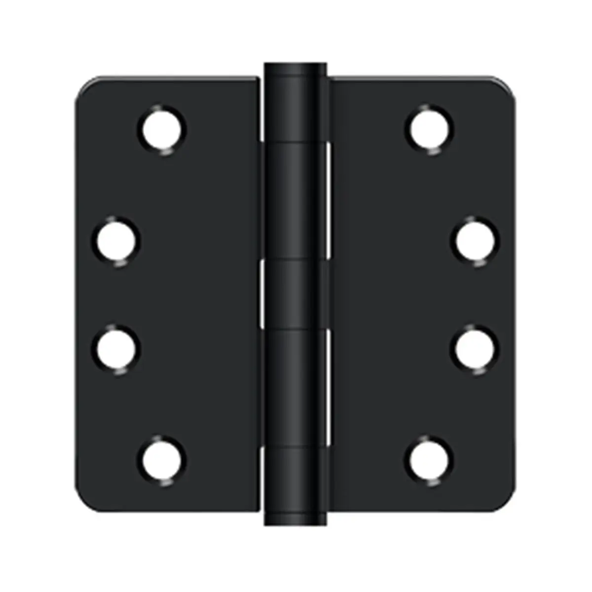 212 MAIN 4x4 in. Radius Square Heavy-Duty Steel Door Hardware - Mortised Fit Square Hinge, Decorative Metal Hardware, Flat Black Finish, Easy Installation, Removable Pin