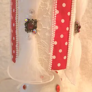 Red and White Small Poke-a-dot Lamp Shade