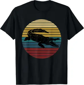 Casual Cotton shortsleeve tees Crocodile Quotes Retro Crocodile T-Shirt