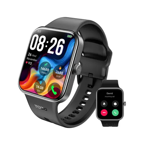 TOZO S4 AcuFit Smartwatch - 1.78" AMOLED Screen, Buckle Design, Waterproof Sports Smart Watch, Compatible with Smartphones, Health & Fitness Watch for Men, Fathers Day Gift