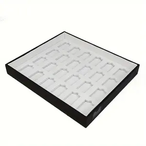 1pc Lighter Display Tray, Dustproof Storage Box with Independent Design, No Power Required, Under 3.2 Cubic Feet Capacity, Less Than 27 Inches Tall Organiser Leather fengshui ornament heal stone silk  flowers bouquet  White fake artificial  topiary  trees
