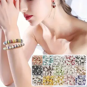 900pcs Round Spacer Beads for Jewelry Making, 8Mm Rhinestone Spacer Beads Crystal Beads Spacers for Bracelet