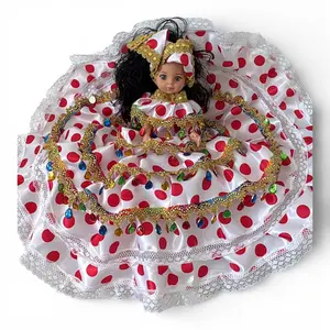 Jitana Santeria Doll – Gitana Espiritual Muneca Religiosa – Yoruba African Spiritual Statue – Botanica Altar Decor with Traditional Polka Dot Dress