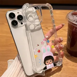 Cartoon Cute Monchhichis  (4) Phone Case Suitable for iPhone 17 16e 16 15 14 13 12 11 Mini Pro Max Air X XR XSMAX 8 7 Plus Anti Fall Protective Transparent Soft Back Cover