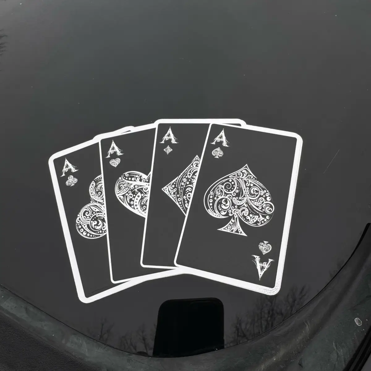 Ace Playing Card Chrome Sticker - High Quality Printed Vinyl Graphic Decal