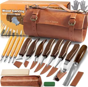 Carving Kit, Deluxe  Carving Tools Whittling Kit with 8 Whittling  & 4 Detail Carving  & Storage Bag, Widdle Kit for Beginners, Carpenter