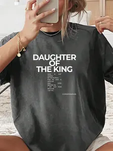 Women's Christian T-Shirt Fitted with Heaven Princess Quote, Corinthians 6:18 Bible Verse, Inspirational Short Sleeve, Casual Wear for Church