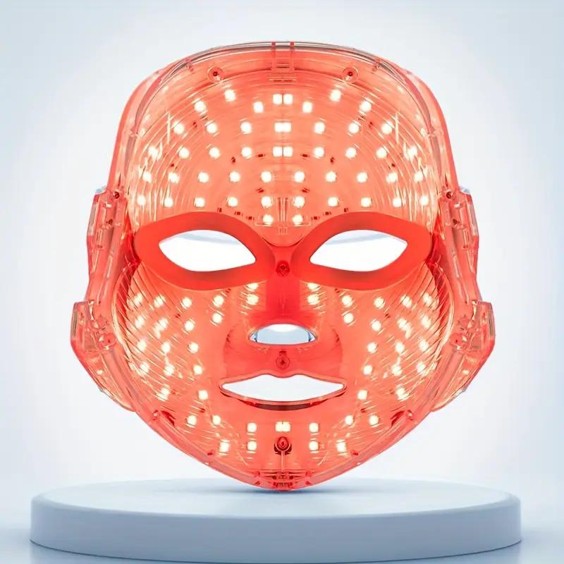 USB Rechargeable 7-Color Light Therapy LED Face Mask, Suitable for Daily Facial Use - Facial Skincare Tool