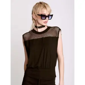 Fishnet Blouson Top